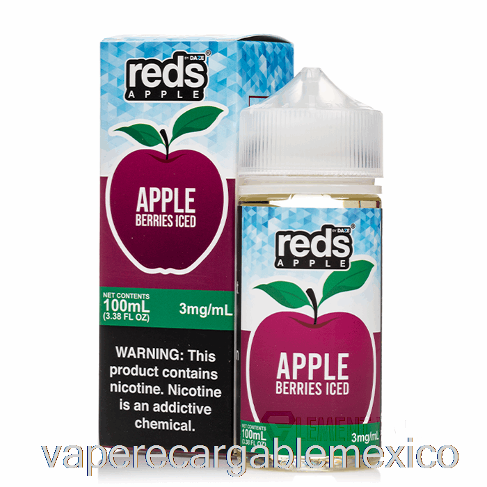 Vape Recargable Iced Berries - E-jugo De Manzana Roja - 7 Daze - 100ml 6mg